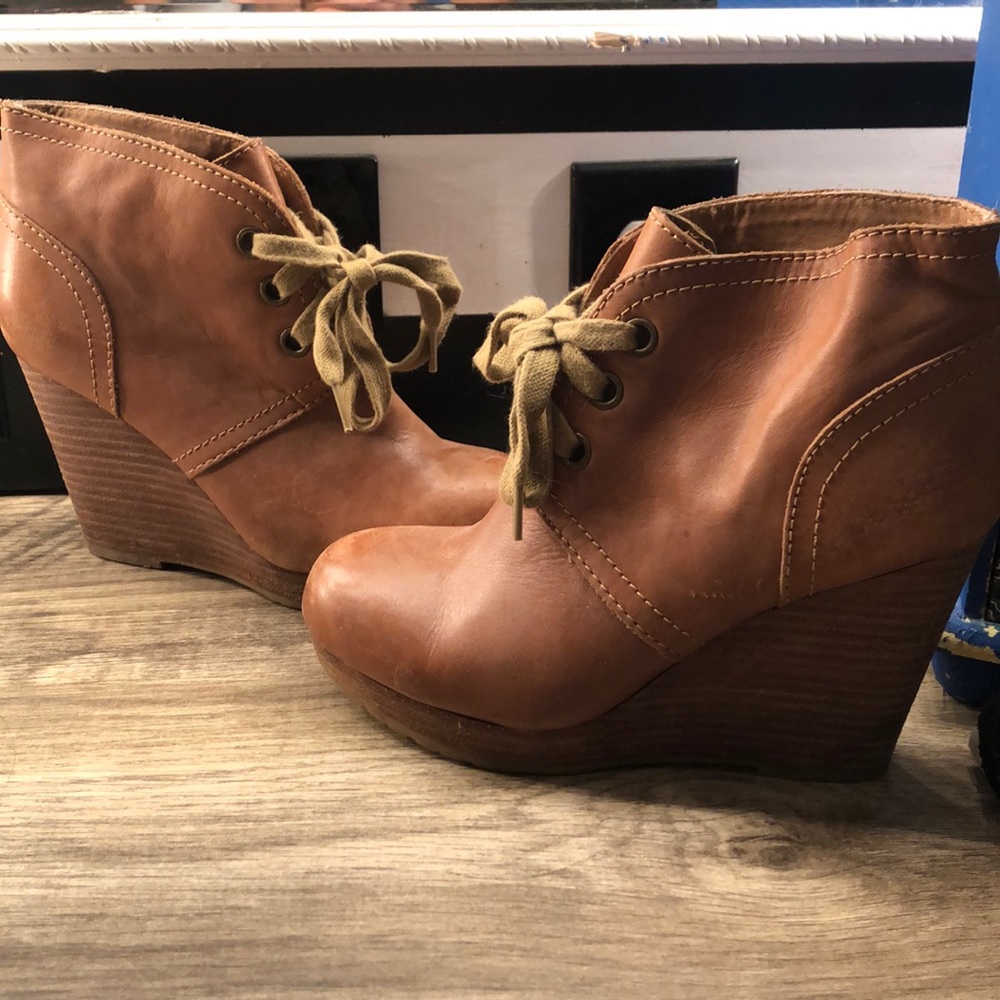 Lucky Brand Brown Leather Booties